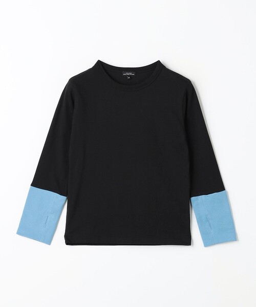 green label relaxing（グリーンレーベルリラクシング）の「TJ 天竺 袖配色 ロングスリーブ / キッズ  100cm-130cm（Tシャツ/カットソー・キッズ・ライラック/ブラック/オフホワイト/ブラウン・100cm/130cm/120cm/110cm）」の18枚目の写真