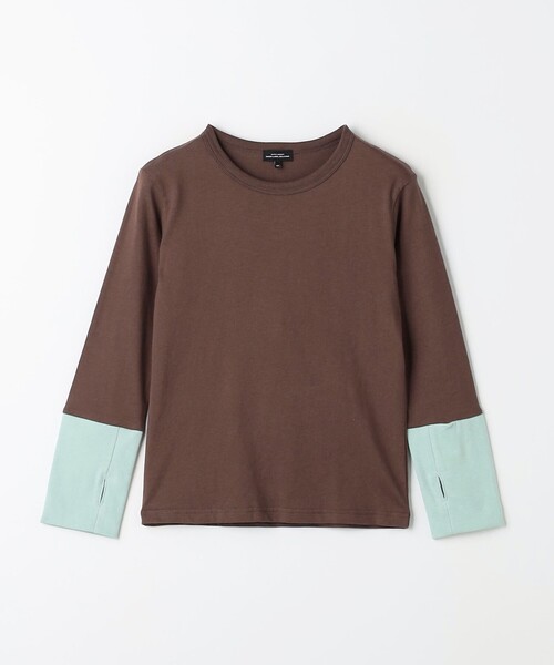 green label relaxing（グリーンレーベルリラクシング）の「TJ 天竺 袖配色 ロングスリーブ / キッズ  100cm-130cm（Tシャツ/カットソー・キッズ・ライラック/ブラック/オフホワイト/ブラウン・100cm/130cm/120cm/110cm）」の13枚目の写真