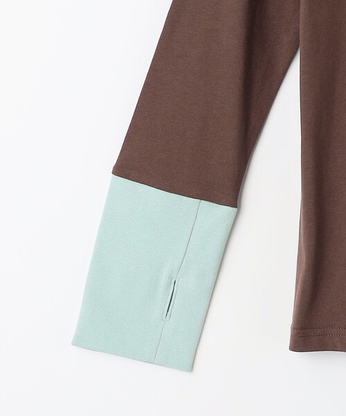 green label relaxing（グリーンレーベルリラクシング）の「TJ 天竺 袖配色 ロングスリーブ / キッズ  100cm-130cm（Tシャツ/カットソー・キッズ・ライラック/ブラック/オフホワイト/ブラウン・100cm/130cm/120cm/110cm）」の10枚目の写真