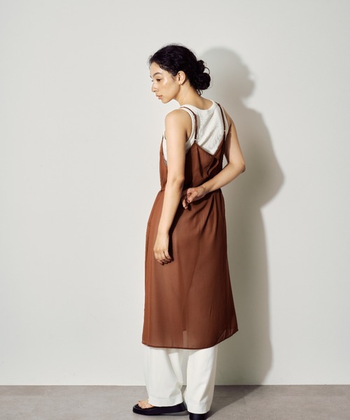 BARRETTA（バレッタ）の「シースルーレイヤードワンピース（ワンピース・レディース・ホワイト/ブラウン/ブラック・FREE）」の7枚目の写真