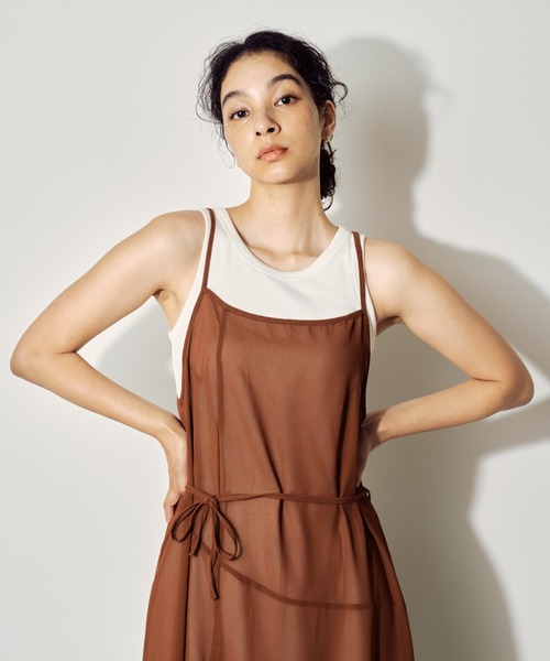 BARRETTA（バレッタ）の「シースルーレイヤードワンピース（ワンピース・レディース・ホワイト/ブラウン/ブラック・FREE）」の6枚目の写真