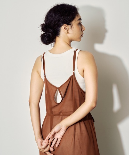 BARRETTA（バレッタ）の「シースルーレイヤードワンピース（ワンピース・レディース・ホワイト/ブラウン/ブラック・FREE）」の5枚目の写真