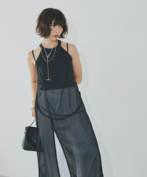 BARRETTA（バレッタ）の「シースルーレイヤードワンピース（ワンピース・レディース・ホワイト/ブラウン/ブラック・FREE）」の16枚目の写真