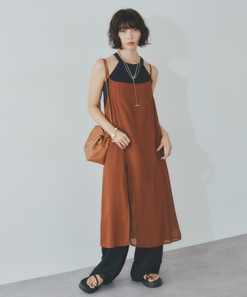 BARRETTA（バレッタ）の「シースルーレイヤードワンピース（ワンピース・レディース・ホワイト/ブラウン/ブラック・FREE）」の18枚目の写真