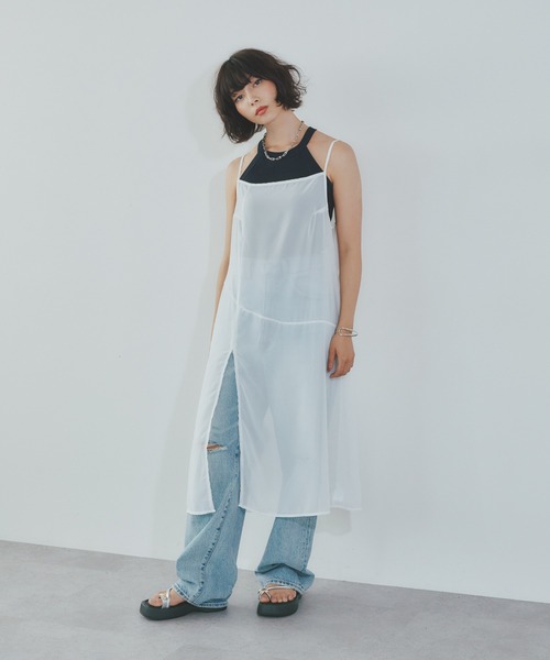 BARRETTA（バレッタ）の「シースルーレイヤードワンピース（ワンピース・レディース・ホワイト/ブラウン/ブラック・FREE）」の22枚目の写真