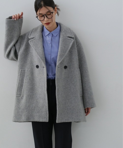 N.（N. Natural Beauty Basic）（エヌエヌナチュラルビューティーベーシック）の「◆ウールシャギーミディコート（ピーコート・レディース・グレー/モカ・MEDIUM/SMALL）」の18枚目の写真