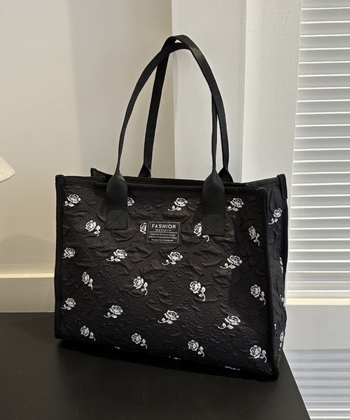 Mignonjour（ミニョンジュール）の「Mignonjour/フラワートートバッグ M2506（ショルダーバッグ・レディース・ブラック/ホワイト・FREE）」の9枚目の写真