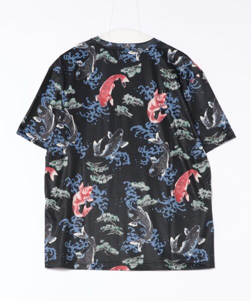 10780円新品♡スコットクラブ購入 フェンネル デザインTシャツ セール】和柄昇華転写プリント鯉龍クルーネックTシャツ（Tシャツ