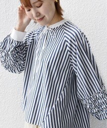 〈手洗い可能〉長袖 フリル デザイン ブラウス
