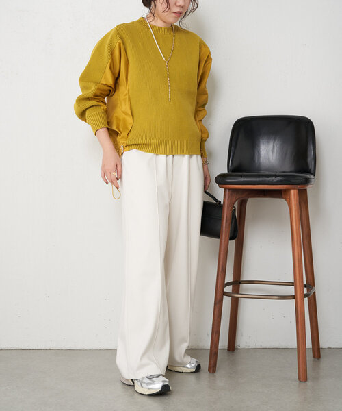 Jena espace merveilleux（ジェナ　エスパスメルヴェイユ）の「【新色登場・サイズ展開あり】ウールライクイージーパンツ（その他パンツ・レディース・アイボリー/チャコールグレー/ベージュ/ブラック/ブラウン/ベージュ系その他・1/2）」の10枚目の写真