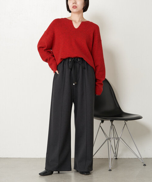 Jena espace merveilleux（ジェナ　エスパスメルヴェイユ）の「【新色登場・サイズ展開あり】ウールライクイージーパンツ（その他パンツ・レディース・アイボリー/チャコールグレー/ベージュ/ブラック/ブラウン/ベージュ系その他・1/2）」の17枚目の写真