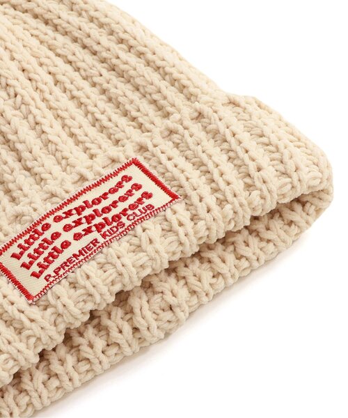 p.premier（ピードットプルミエ）の「ワッペンデザインニット帽（ニットキャップ/ビーニー・キッズ・ブルー/アイボリー/ブラック/ピンク・58/54/50）」の14枚目の写真