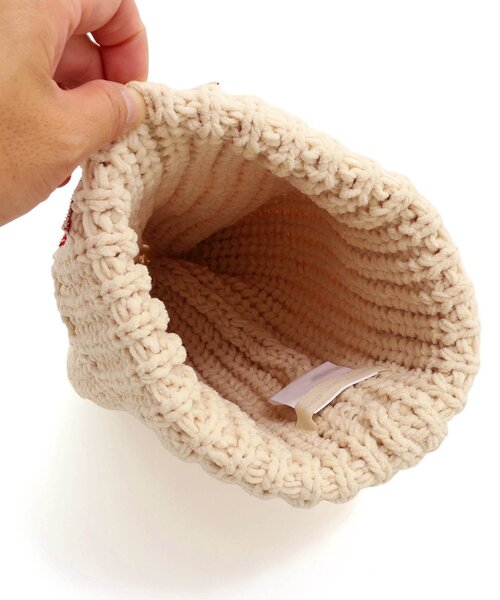 p.premier（ピードットプルミエ）の「ワッペンデザインニット帽（ニットキャップ/ビーニー・キッズ・ブルー/アイボリー/ブラック/ピンク・58/54/50）」の15枚目の写真