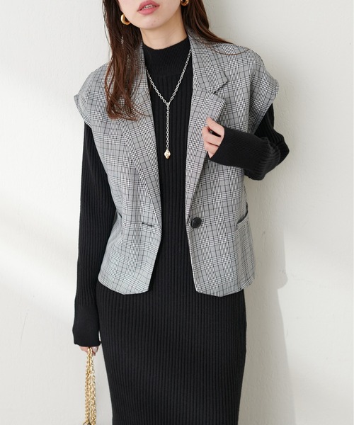 natural couture（ナチュラルクチュール）の「ショートフレンチジャケット（その他アウター・レディース・その他1/ブラウン/ブラック・FREE）」の3枚目の写真