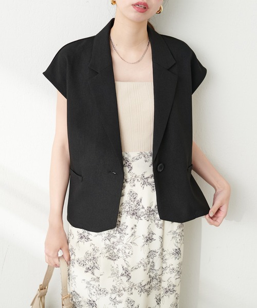 natural couture（ナチュラルクチュール）の「ショートフレンチジャケット（その他アウター・レディース・その他1/ブラウン/ブラック・FREE）」の7枚目の写真