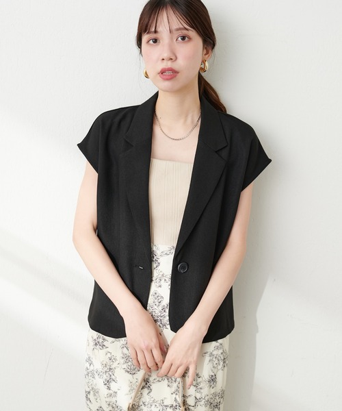 natural couture（ナチュラルクチュール）の「ショートフレンチジャケット（その他アウター・レディース・その他1/ブラウン/ブラック・FREE）」の8枚目の写真