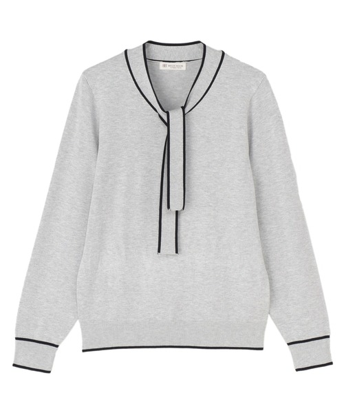 TOKYO SHIRTS（トウキョウシャツ）の「配色ボウタイプルオーバー レディース（ニット/セーター・レディース・グレー/オフホワイト/ネイビー・M/L/LL）」の3枚目の写真