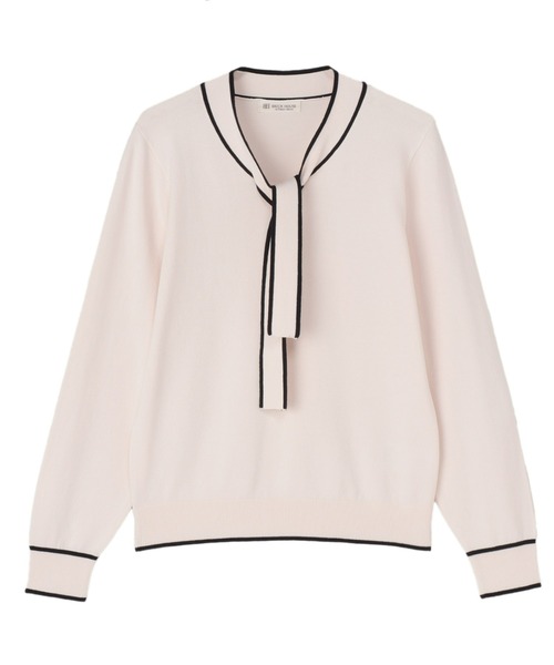 TOKYO SHIRTS（トウキョウシャツ）の「配色ボウタイプルオーバー レディース（ニット/セーター・レディース・グレー/オフホワイト/ネイビー・M/L/LL）」の2枚目の写真