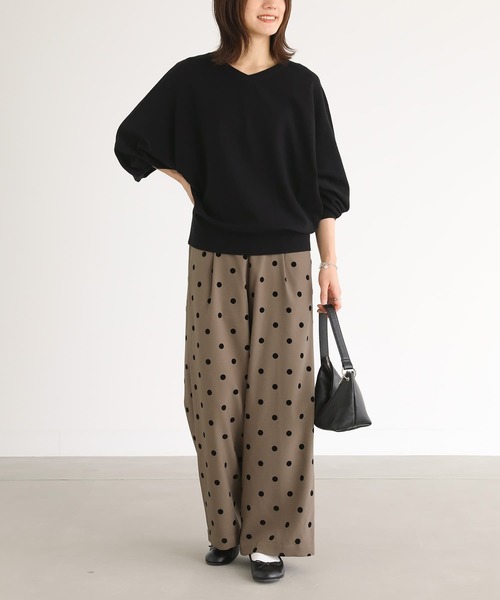 n'OrLABEL（ノアールレーベル）の「『フロッキードットワイドパンツ』（その他パンツ・レディース・チャコール/モカ・2/1）」の15枚目の写真