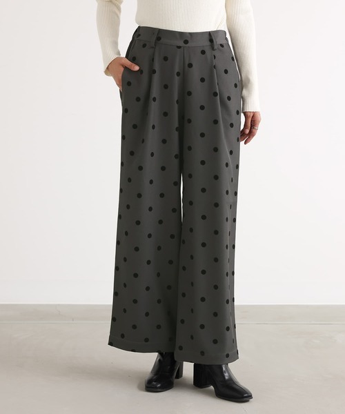 n'OrLABEL（ノアールレーベル）の「『フロッキードットワイドパンツ』（その他パンツ・レディース・チャコール/モカ・2/1）」の17枚目の写真