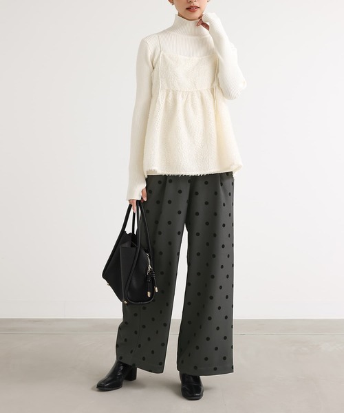 n'OrLABEL（ノアールレーベル）の「『フロッキードットワイドパンツ』（その他パンツ・レディース・チャコール/モカ・2/1）」の19枚目の写真