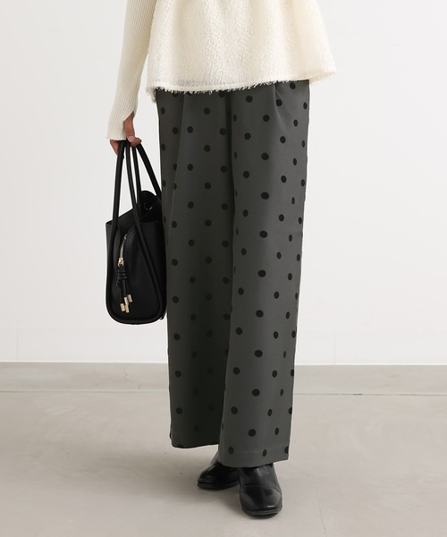 n'OrLABEL（ノアールレーベル）の「『フロッキードットワイドパンツ』（その他パンツ・レディース・チャコール/モカ・2/1）」の3枚目の写真