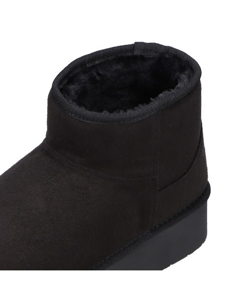 moz（モズ）の「防滑 厚底ムートン風 ブーツ（ブーツ・レディース・キャメル/ブラック・S/M/LL/L）」の3枚目の写真