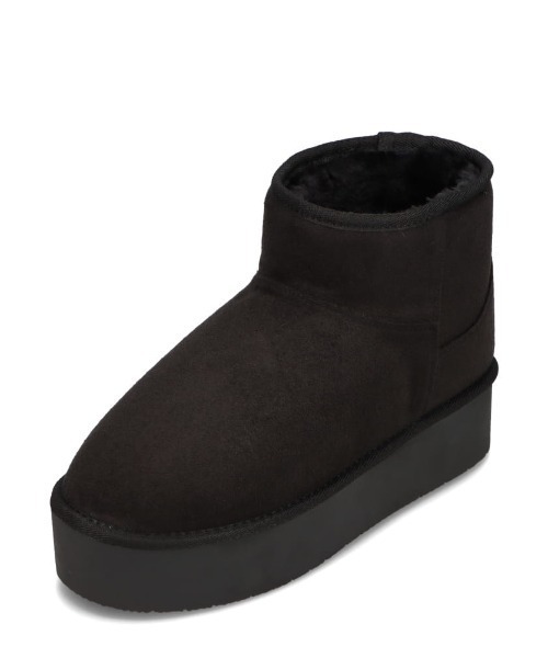 moz（モズ）の「防滑 厚底ムートン風 ブーツ（ブーツ・レディース・キャメル/ブラック・S/M/LL/L）」の19枚目の写真