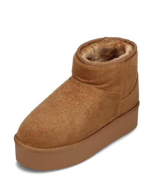 moz（モズ）の「防滑 厚底ムートン風 ブーツ（ブーツ・レディース・キャメル/ブラック・S/M/LL/L）」の20枚目の写真