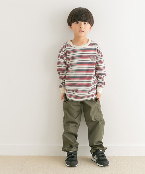 FRUIT OF THE LOOM（フルーツオブザルーム）の「『別注』FRUIT OF THE LOOM×DOORS　ボーダー長袖Tシャツ（Tシャツ/カットソー・キッズ・アイボリー/グリーン/ネイビー・110/120/130/140）」の7枚目の写真