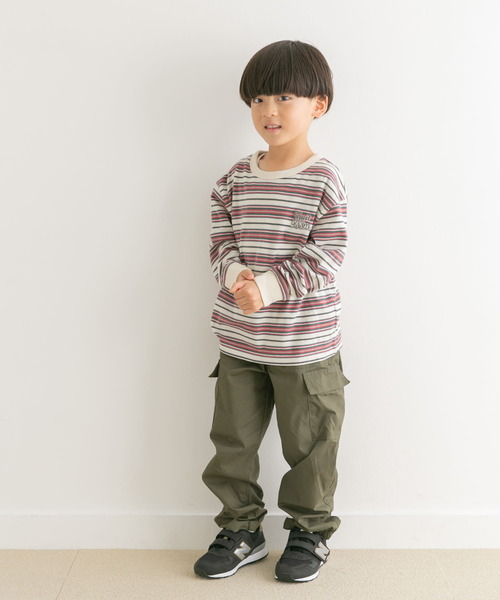 FRUIT OF THE LOOM（フルーツオブザルーム）の「『別注』FRUIT OF THE LOOM×DOORS　ボーダー長袖Tシャツ（Tシャツ/カットソー・キッズ・アイボリー/グリーン/ネイビー・110/120/130/140）」の8枚目の写真