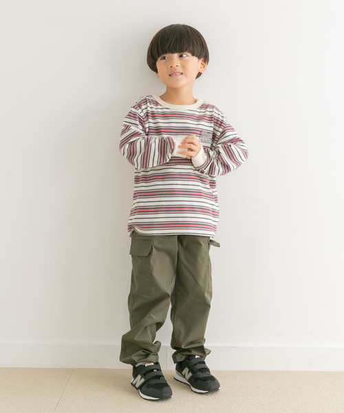 FRUIT OF THE LOOM（フルーツオブザルーム）の「『別注』FRUIT OF THE LOOM×DOORS　ボーダー長袖Tシャツ（Tシャツ/カットソー・キッズ・アイボリー/グリーン/ネイビー・110/120/130/140）」の9枚目の写真