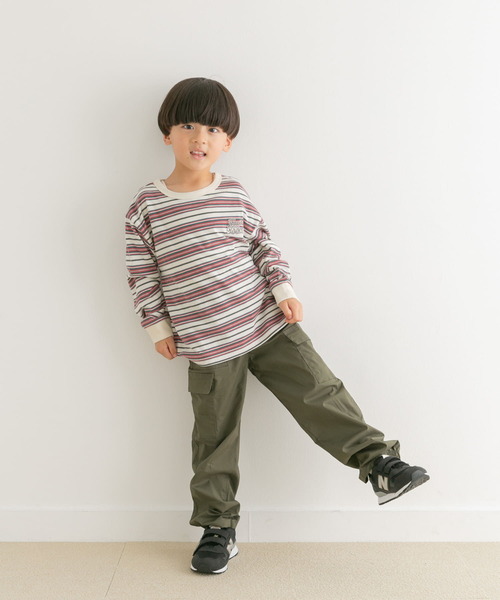 FRUIT OF THE LOOM（フルーツオブザルーム）の「『別注』FRUIT OF THE LOOM×DOORS　ボーダー長袖Tシャツ（Tシャツ/カットソー・キッズ・アイボリー/グリーン/ネイビー・110/120/130/140）」の10枚目の写真