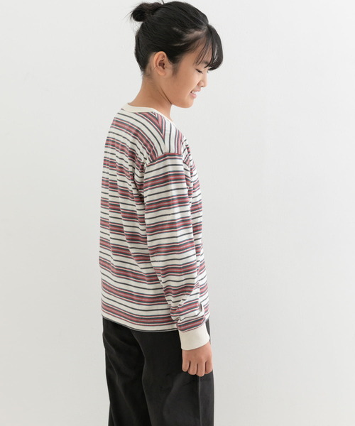 FRUIT OF THE LOOM（フルーツオブザルーム）の「『別注』FRUIT OF THE LOOM×DOORS　ボーダー長袖Tシャツ（Tシャツ/カットソー・キッズ・アイボリー/グリーン/ネイビー・110/120/130/140）」の13枚目の写真