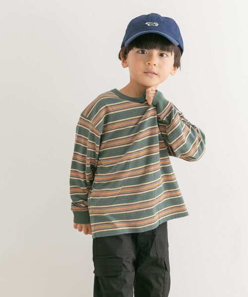 FRUIT OF THE LOOM（フルーツオブザルーム）の「『別注』FRUIT OF THE LOOM×DOORS　ボーダー長袖Tシャツ（Tシャツ/カットソー・キッズ・アイボリー/グリーン/ネイビー・110/120/130/140）」の15枚目の写真