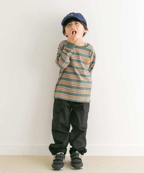 FRUIT OF THE LOOM（フルーツオブザルーム）の「『別注』FRUIT OF THE LOOM×DOORS　ボーダー長袖Tシャツ（Tシャツ/カットソー・キッズ・アイボリー/グリーン/ネイビー・110/120/130/140）」の19枚目の写真