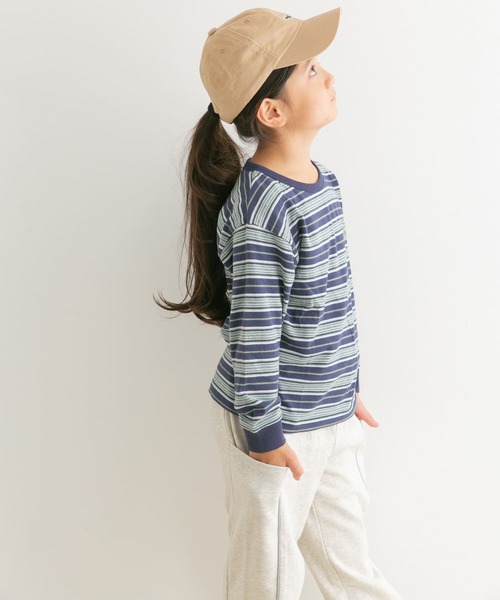 FRUIT OF THE LOOM（フルーツオブザルーム）の「『別注』FRUIT OF THE LOOM×DOORS　ボーダー長袖Tシャツ（Tシャツ/カットソー・キッズ・アイボリー/グリーン/ネイビー・110/120/130/140）」の22枚目の写真