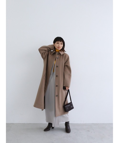 Katrin TOKYO(カトリーントーキョー)の「【Japan Made】back button wool coat(チェスターコート・レディース・ピンク系その他/ブラウン・FREE)」の1枚目の写真