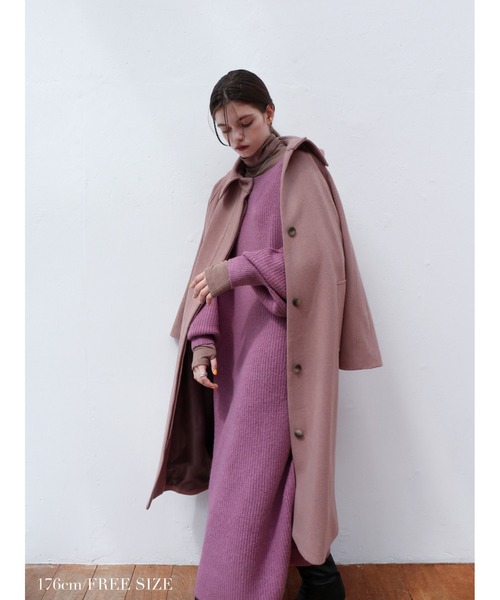 Katrin TOKYO(カトリーントーキョー)の「【Japan Made】back button wool coat(チェスターコート・レディース・ピンク系その他/ブラウン・FREE)」の12枚目の写真