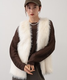 saloon | SALOON(サルーン)/ロングフォックスライクベスト　ノースリーブ(ベスト)