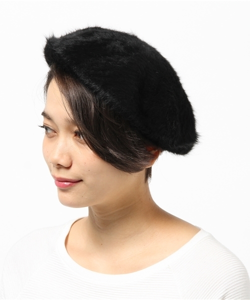 WHO'S WHO gallery（フーズフーギャラリー）の「【SMOOZZYS】アンゴラベレー（ハンチング/ベレー帽・レディース・アイボリー/グレー/ワインレッド/ブルー/ネイビー/ブラック・FREE）」の11枚目の写真