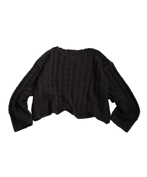 antiqua(アンティカ)の「ローゲージショートニット(ニット/セーター・レディース・ネイビー/ベージュ/ブラック・ONESIZE)」の21枚目の写真