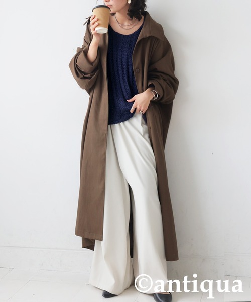 antiqua(アンティカ)の「ローゲージショートニット(ニット/セーター・レディース・ネイビー/ベージュ/ブラック・ONESIZE)」の15枚目の写真
