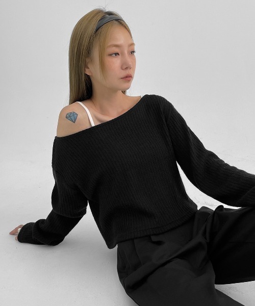 BLACKUP（ブラックアップ）の「[MADE] ラトスウール長袖Tシャツ（Tシャツ/カットソー・レディース・ブルー/グレー/ブラック・ONESIZE）」の4枚目の写真