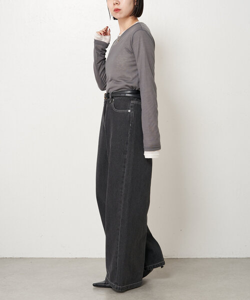 Jena espace merveilleux（ジェナ　エスパスメルヴェイユ）の「【サイズ展開あり】ワイドデニムパンツ（その他パンツ・レディース・サックスブルー/ブラック/ブルー・36/38）」の17枚目の写真