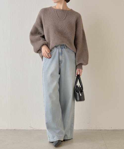 Jena espace merveilleux（ジェナ　エスパスメルヴェイユ）の「【サイズ展開あり】ワイドデニムパンツ（その他パンツ・レディース・サックスブルー/ブラック/ブルー・36/38）」の4枚目の写真