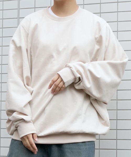 Starting Over(スターティングオーバー)の「faux suede dolman sleeve cutsew/スウェードタッチ ドルマンスリーブ カットソー(スウェット・メンズ・ブラック/チャコールグレー/オフホワイト/サックスブルー/グレイッシュベージュ・M/XL/L)」の12枚目の写真