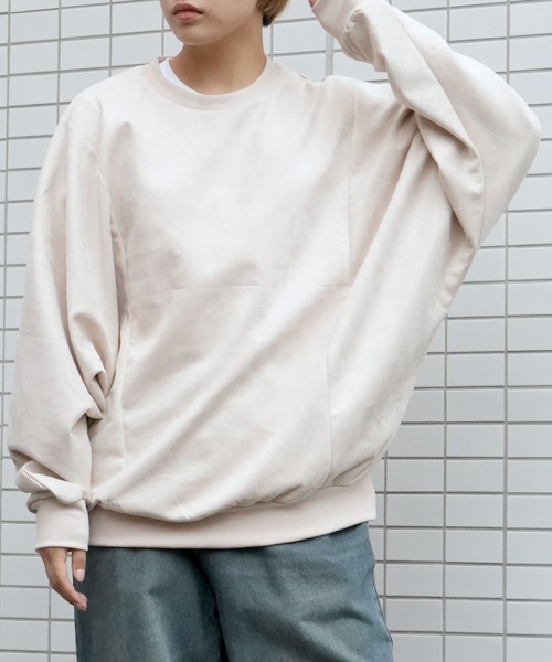 Starting Over(スターティングオーバー)の「faux suede dolman sleeve cutsew/スウェードタッチ ドルマンスリーブ カットソー(スウェット・メンズ・ブラック/チャコールグレー/オフホワイト/サックスブルー/グレイッシュベージュ・M/XL/L)」の13枚目の写真