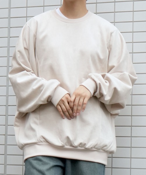 Starting Over(スターティングオーバー)の「faux suede dolman sleeve cutsew/スウェードタッチ ドルマンスリーブ カットソー(スウェット・メンズ・ブラック/チャコールグレー/オフホワイト/サックスブルー/グレイッシュベージュ・M/XL/L)」の15枚目の写真