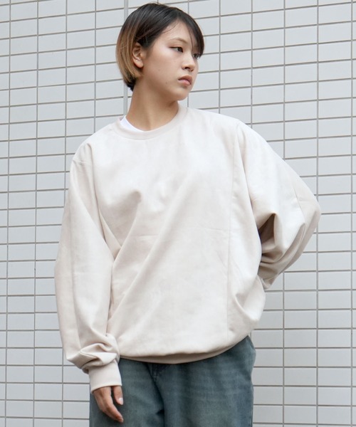 Starting Over(スターティングオーバー)の「faux suede dolman sleeve cutsew/スウェードタッチ ドルマンスリーブ カットソー(スウェット・メンズ・ブラック/チャコールグレー/オフホワイト/サックスブルー/グレイッシュベージュ・M/XL/L)」の18枚目の写真